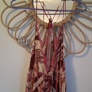 Free People Maxi Slip Halter Large Sheer